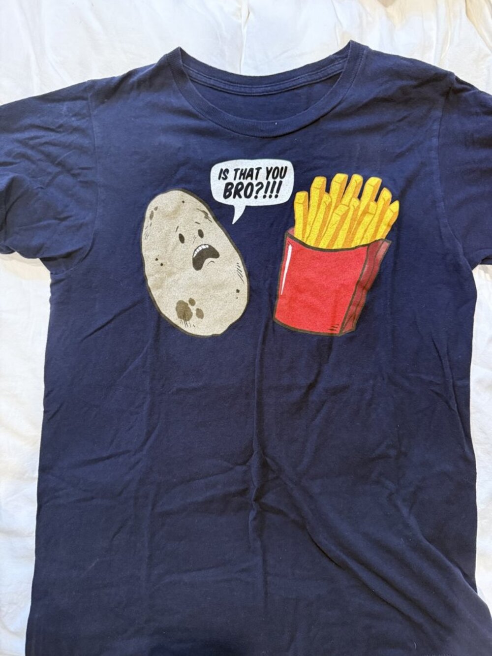 Is That You Bro Potato and Fries Navy Graphic Tee